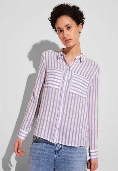 Street One Striped shirtcollar blouse - purple (25384)