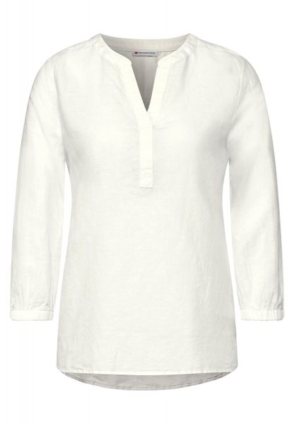 Street One Linen blend blouse - white (10108)