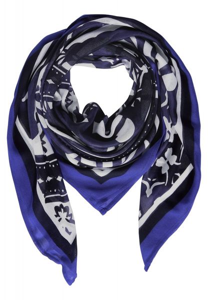 Street One Print scarf - blue (31238)