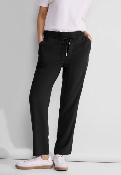 Street One Viscose loose fit trousers - black (10001)