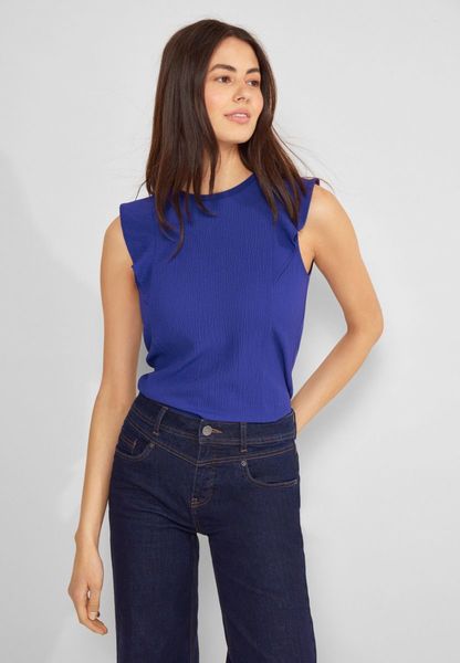 Street One Top with volant - blue (15614)