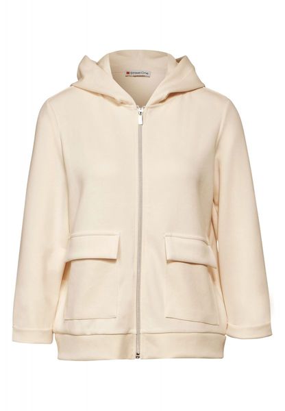 Street One Zipper hoodie jacket - white (14451)