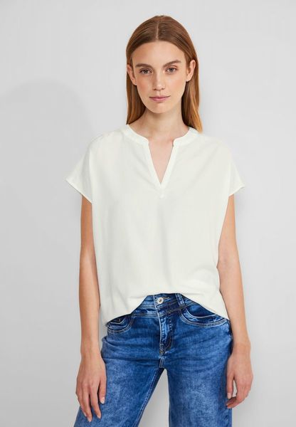 Street One Shirtblouse with splitneck - white (10108)