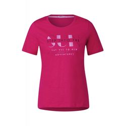 Cecil T-Shirt mit Wording Print - pink (35597)