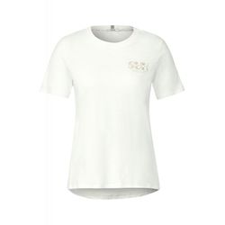 Cecil T-Shirt mit Brustprint - weiß (33474)