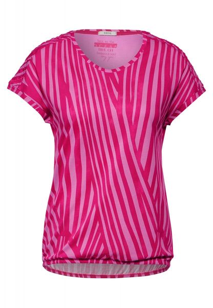 Cecil T-shirt à rayures - rose (25597)