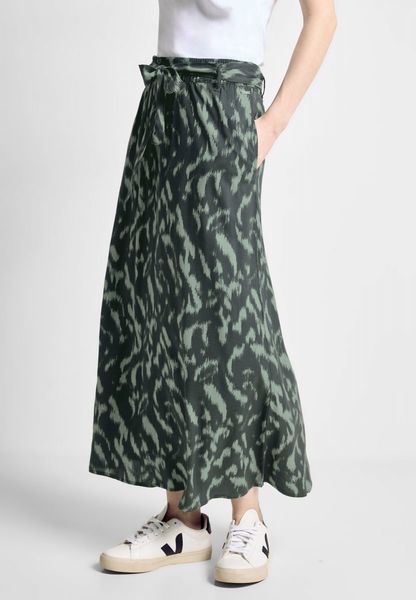 Cecil Viscose print skirt - green (25382)