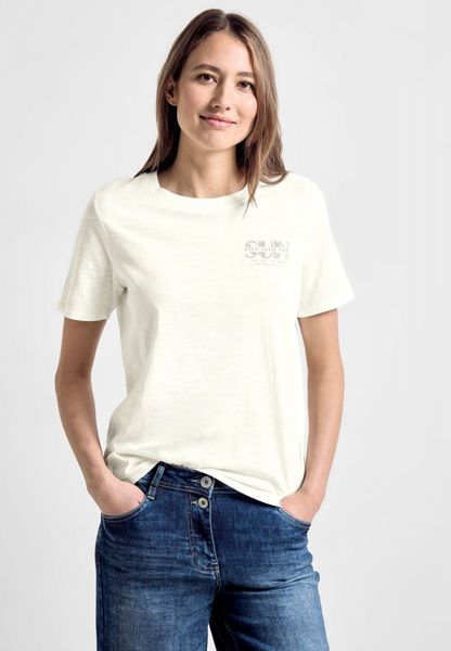 Cecil T-shirt avec imprimé sur la poitrine - blanc (33474)