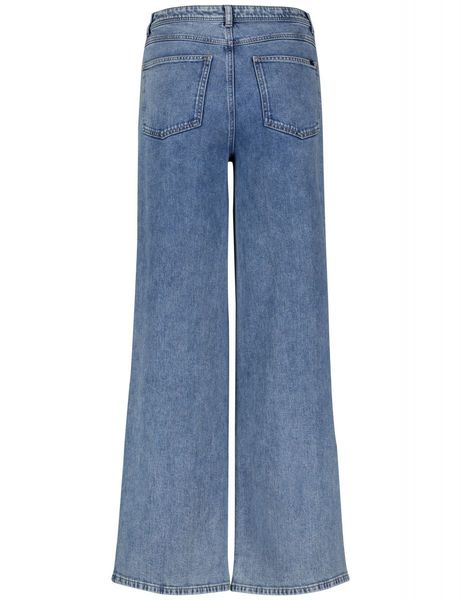 Taifun Wide-leg jeans with rhinestones - blue (08969)
