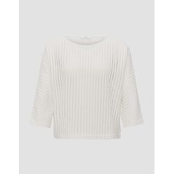 Opus Sweater with lace pattern - Sowi - white/beige (1004)