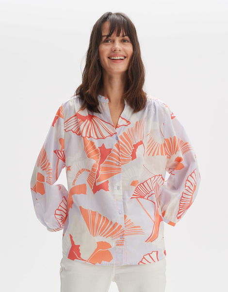 Opus Print blouse - Faomi nature - orange/purple (40023)