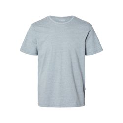 Selected Homme T-shirt en coton flammé - bleu (178371004)