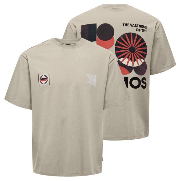 Only & Sons T-shirt avec impression dans le dos - beige (261395)