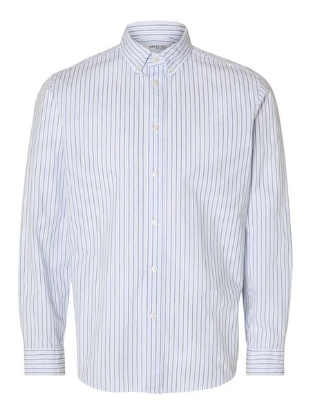 Selected Homme Slim Fit : shirt - white/blue (179651001)