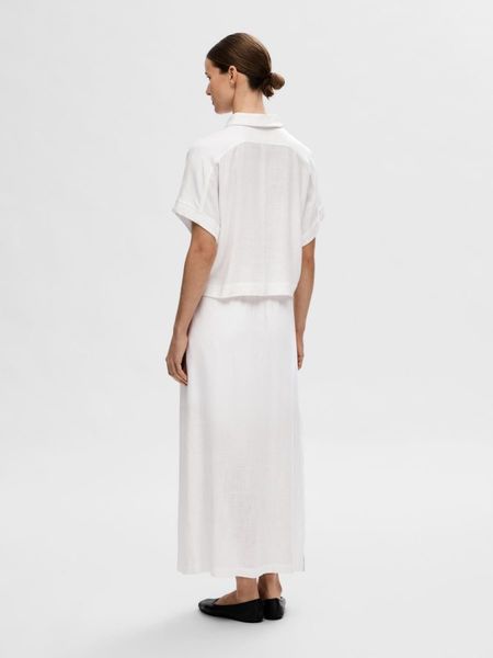 Selected Femme Cropped short sleeve shirt - white (182634)