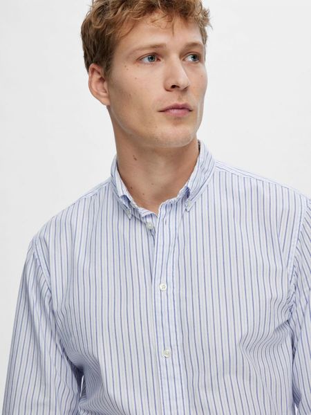 Selected Homme Slim Fit : shirt - white/blue (179651001)