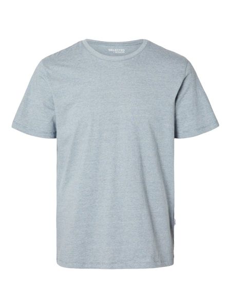 Selected Homme T-shirt en coton flammé - bleu (178371004)