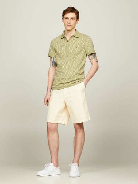 Tommy Hilfiger Slim fit polo shirt with micro print - green (L9F)