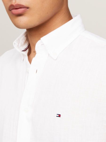 Tommy Hilfiger Regular Fit : Kurzarmhemd aus Leinen - weiß (YCF)