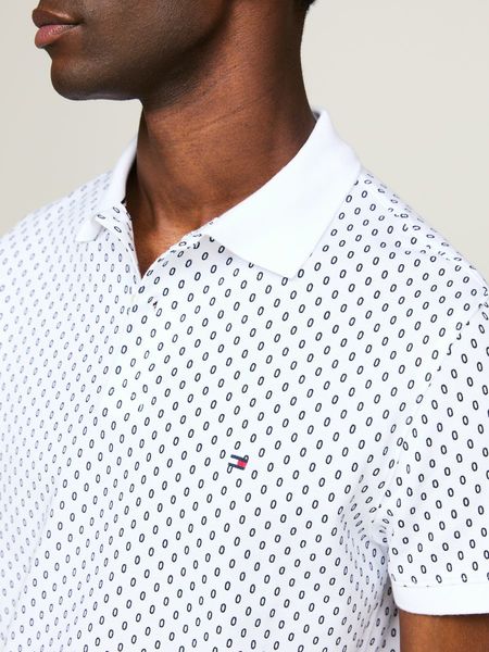 Tommy Hilfiger Slim fit polo shirt with micro print - white (YBS)