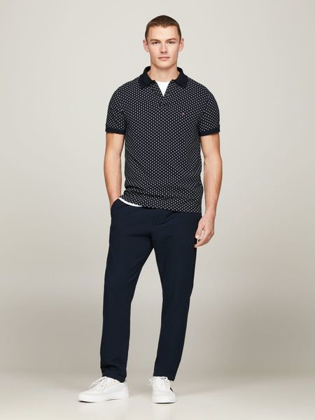 Tommy Hilfiger Slim fit polo shirt with micro print - blue (DW5)