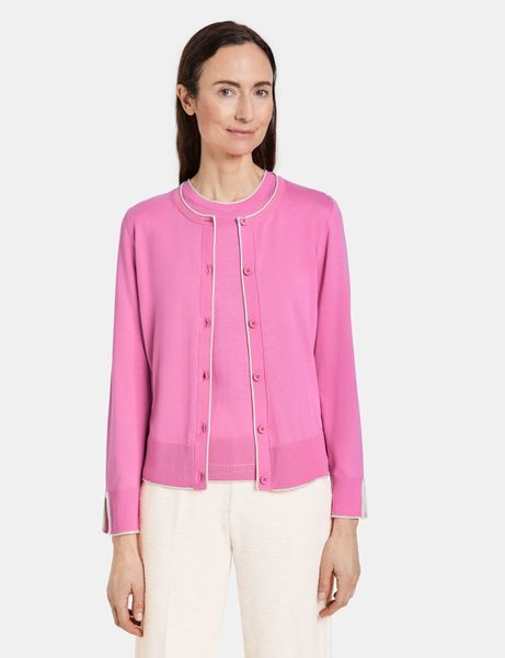 Gerry Weber Edition Cardigan with slit sleeve hems  - pink (30325)