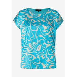 More & More Blusenshirt mit abstraktem Flowerprint   - blau/beige (2342)