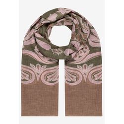 More & More Scarf with ornament print - pink/green/brown (4671)