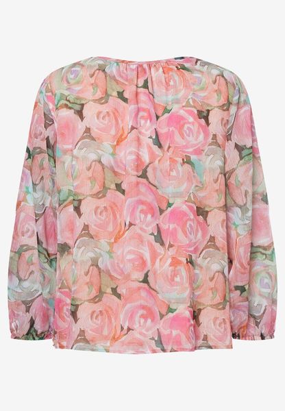More & More Chiffon blouse with rose print   - pink (4835)