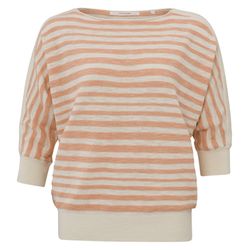 Yaya Batwing sweater with boatneck - orange/beige (513221)