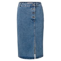 Yaya Denim midi skirt with buttons - blue (99299)