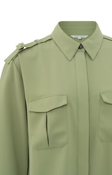 Yaya Cargo blouse with collar - green (60421)