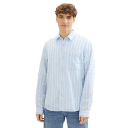 Tom Tailor Denim Relaxed shirt with linen - blue (34787)