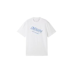 Tom Tailor Denim T-Shirt mit Logo Print - weiß (20000)
