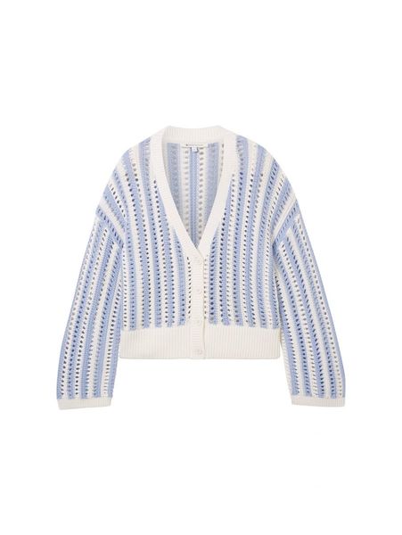Tom Tailor Denim Cardigan with a lace pattern - blue (35329)