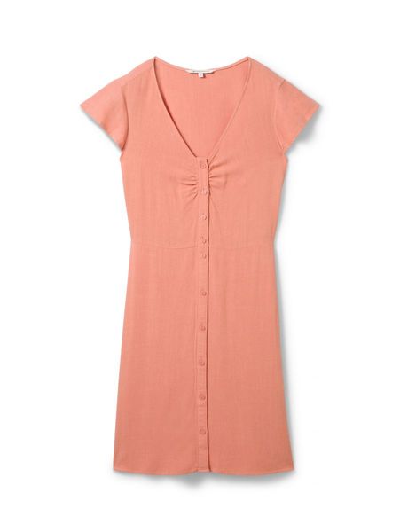Tom Tailor Denim Mini dress with linen - orange (35155)