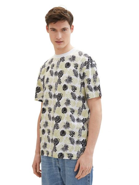 Tom Tailor Denim Relaxed T-Shirt mit Allover-Print - weiß (34827)