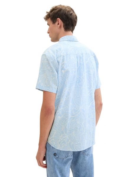 Tom Tailor Denim Chemise à manches courtes en lin - bleu (34949)