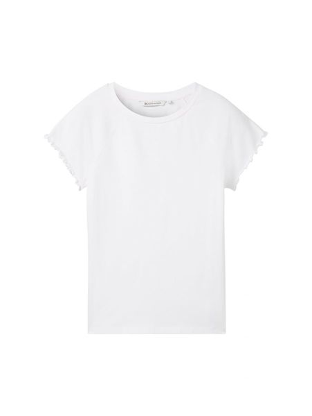 Tom Tailor Denim T-shirt avec détails sur les manches - blanc (20000)