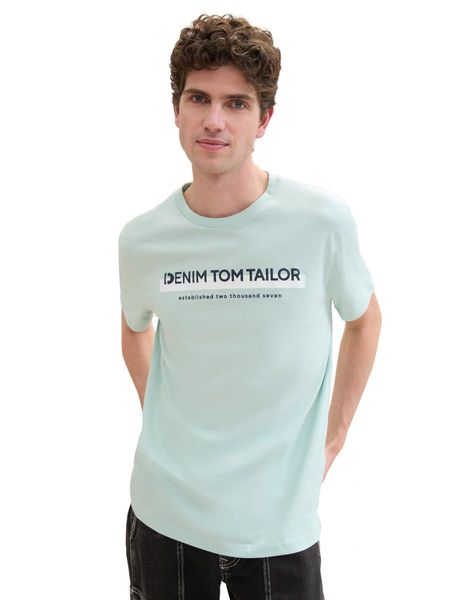 Tom Tailor Denim T-Shirt mit Logo Print - grün (17549)