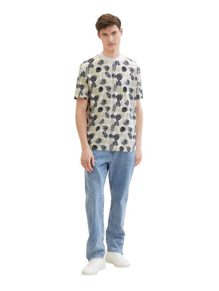 Tom Tailor Denim Relaxed T-Shirt mit Allover-Print - weiß (34827)