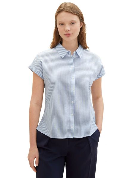 Tom Tailor Denim Striped short-sleeved shirt - blue (34878)