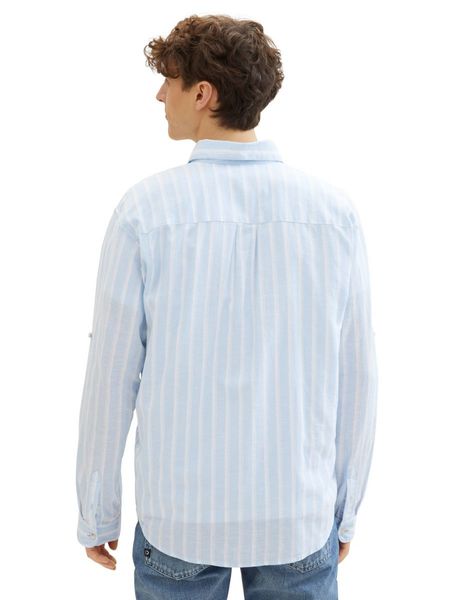 Tom Tailor Denim Relaxed shirt with linen - blue (34787)