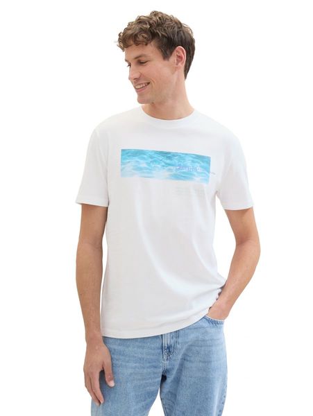 Tom Tailor Denim T-shirt with motif print - white (20000)