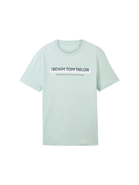 Tom Tailor Denim T-Shirt mit Logo Print - grün (17549)
