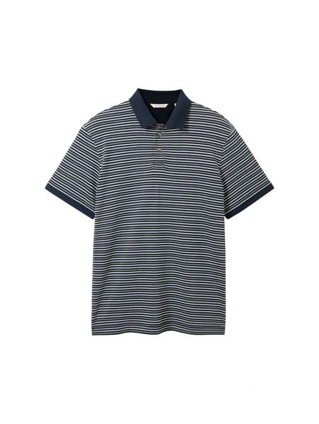 Tom Tailor structured stripe polo - blue (35611)
