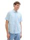 Tom Tailor Denim Relaxed short sleeve shirt with linen - blue (34949)