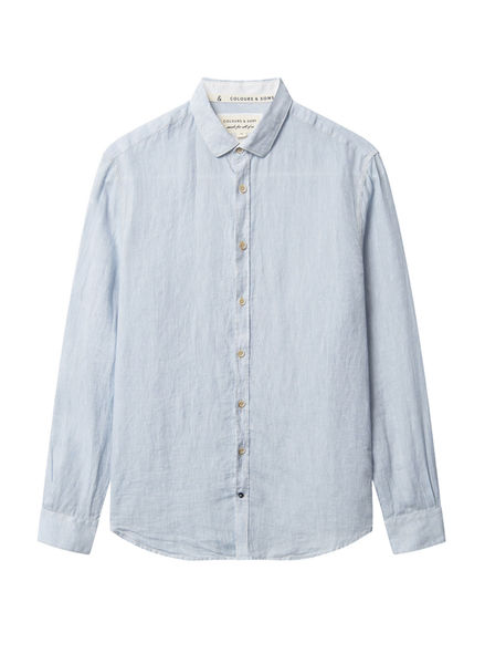 Colours & Sons Linen blend shirt - blue (625)