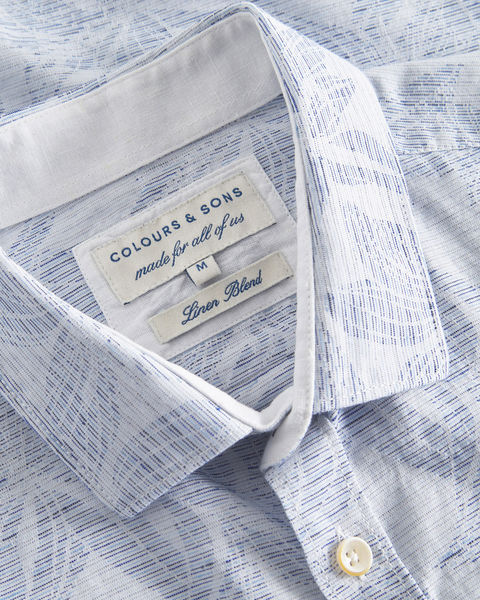 Colours & Sons Hemd mit Allover-Print - weiß/blau (606)