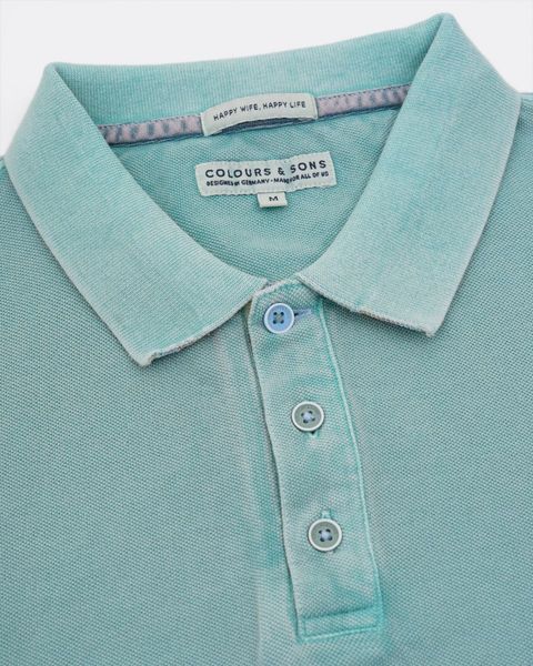 Colours & Sons Poloshirt mit Knopfleiste - grün (450)